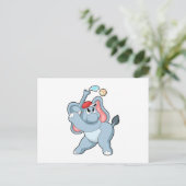 Elefant beim Baseball Postkarte (Stehend Vorderseite)