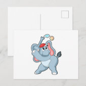 Elefant beim Baseball Postkarte (Vorne/Hinten)