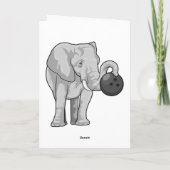 Elefant beim Bowling mit Bowlingkugel Karte (Rückseite)