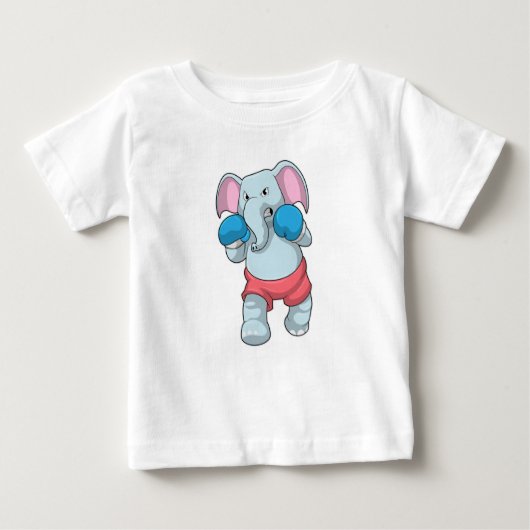 Elefant beim Boxen mit Boxhandschuhen Baby T-shirt (Vorderseite)
