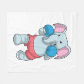Elefant beim Boxen mit Boxhandschuhen Fleecedecke (Vorderseite (Horizontal))