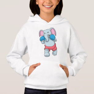 Elefant beim Boxen mit Boxhandschuhen Hoodie