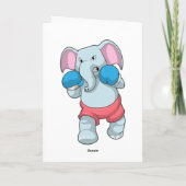 Elefant beim Boxen mit Boxhandschuhen Karte (Rückseite)