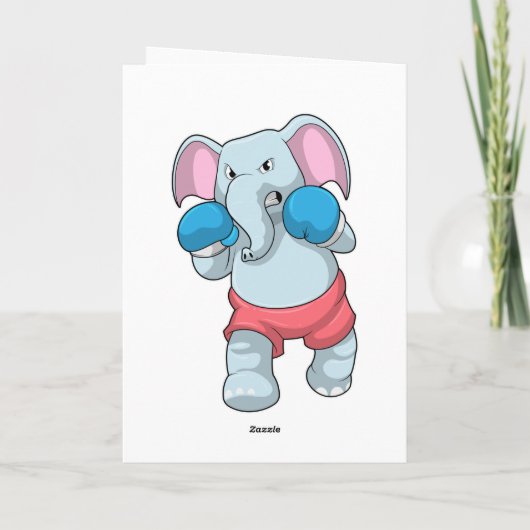 Elefant beim Boxen mit Boxhandschuhen Karte (Rückseite)