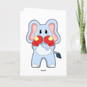 Elefant beim Boxen mit Boxhandschuhen Karte (Rückseite)