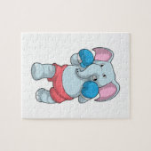 Elefant beim Boxen mit Boxhandschuhen Puzzle (Horizontal)