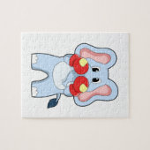 Elefant beim Boxen mit Boxhandschuhen Puzzle (Horizontal)