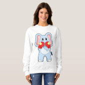 Elefant beim Boxen mit Boxhandschuhen Sweatshirt (Vorne ganz)