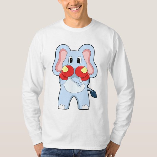Elefant beim Boxen mit Boxhandschuhen T-Shirt (Vorderseite)