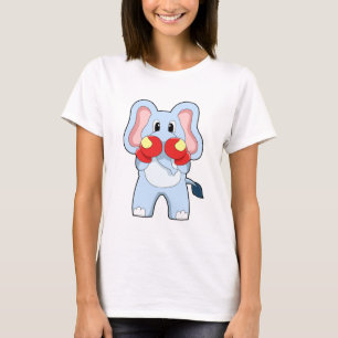 Elefant beim Boxen mit Boxhandschuhen T-Shirt