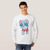 Elefant beim Boxen mit Boxhandschuhen T-Shirt (Vorne ganz)