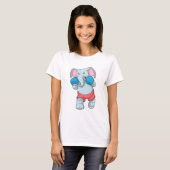 Elefant beim Boxen mit Boxhandschuhen T-Shirt (Vorne ganz)