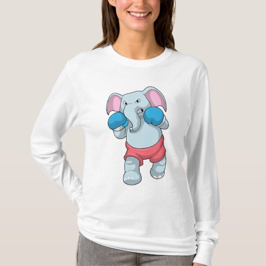Elefant beim Boxen mit Boxhandschuhen T-Shirt (Vorderseite)