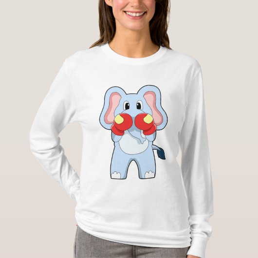 Elefant beim Boxen mit Boxhandschuhen T-Shirt (Vorderseite)