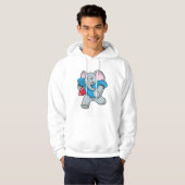 Elefant beim Fußball mit Ausrüstung Hoodie (Vorne ganz)