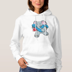 Elefant beim Fußball mit Ausrüstung Hoodie