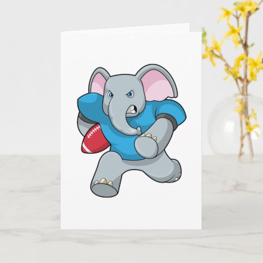 Elefant beim Fußball mit Ausrüstung Karte (Gelbe Blume)