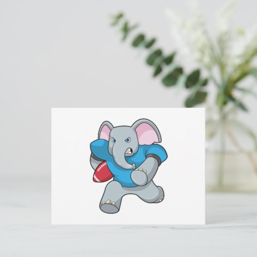 Elefant beim Fußball mit Ausrüstung Postkarte (Stehend Vorderseite)