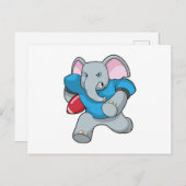 Elefant beim Fußball mit Ausrüstung Postkarte (Vorne/Hinten)