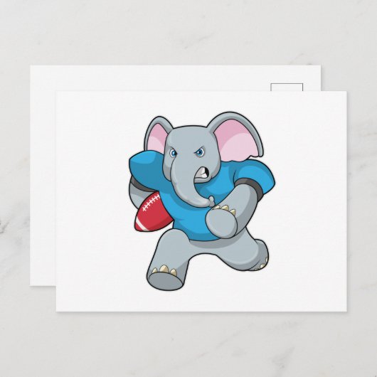 Elefant beim Fußball mit Ausrüstung Postkarte (Vorne/Hinten)