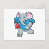 Elefant beim Fußball mit Ausrüstung Postkarte (Vorderseite)