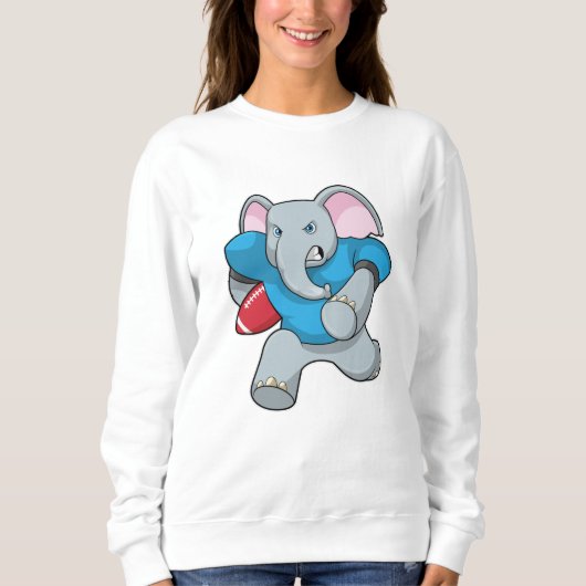 Elefant beim Fußball mit Ausrüstung Sweatshirt (Vorderseite)
