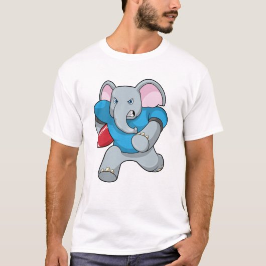 Elefant beim Fußball mit Ausrüstung T-Shirt (Vorderseite)