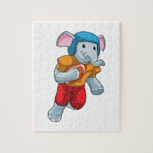 Elefant beim Fußball-Sport Puzzle