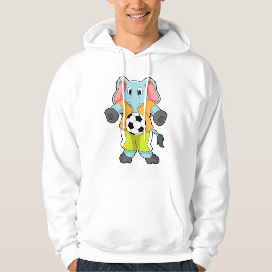 Elefant beim Fußballsport Hoodie (Vorderseite)