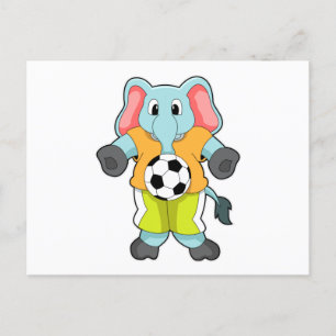 Elefant beim Fußballsport Postkarte
