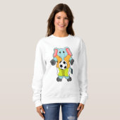 Elefant beim Fußballsport Sweatshirt (Vorne ganz)