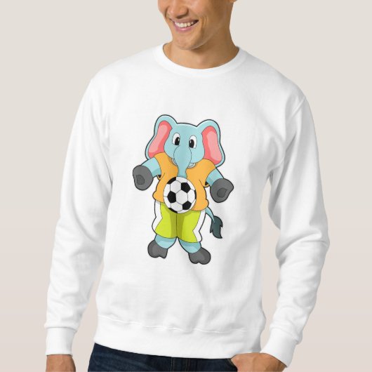 Elefant beim Fußballsport Sweatshirt (Vorderseite)