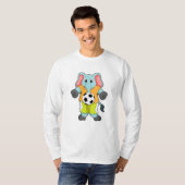 Elefant beim Fußballsport T-Shirt (Vorne ganz)