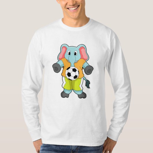 Elefant beim Fußballsport T-Shirt (Vorderseite)