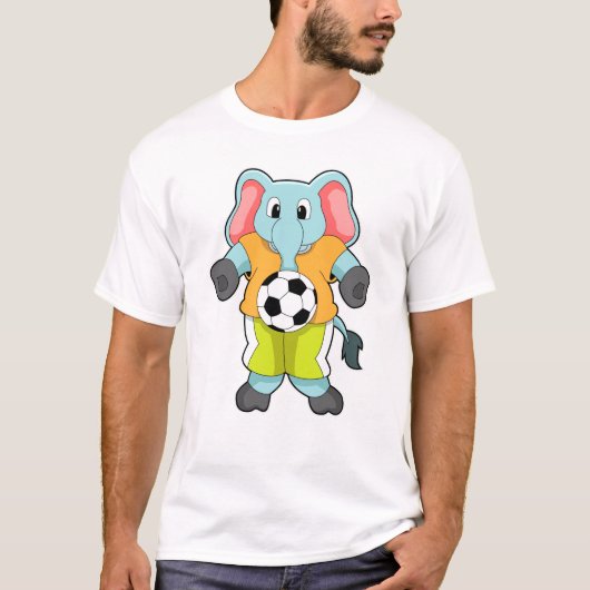 Elefant beim Fußballsport T-Shirt (Vorderseite)