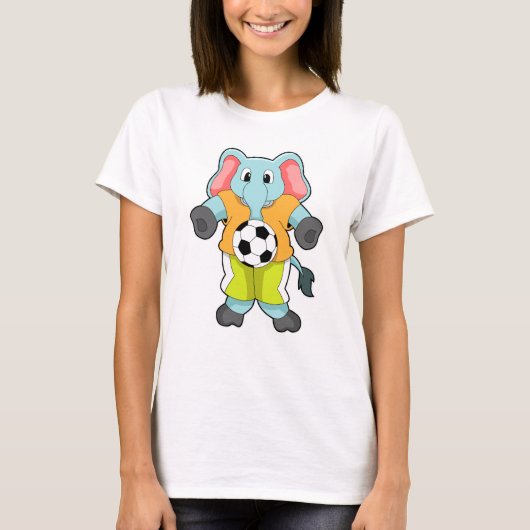 Elefant beim Fußballsport T-Shirt (Vorderseite)