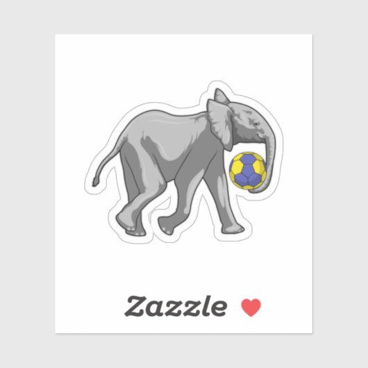 Elefant beim Handball-Sport Aufkleber (Blatt)