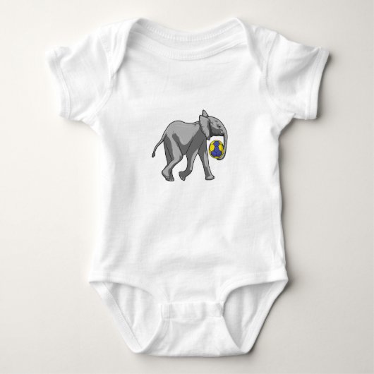 Elefant beim Handball-Sport Baby Strampler (Vorderseite)