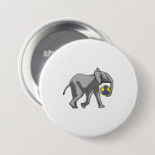 Elefant beim Handball-Sport Button (Vorne & Hinten)