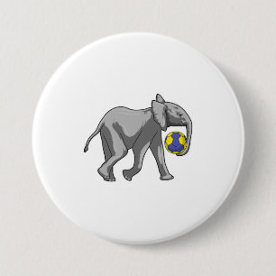 Elefant beim Handball-Sport Button