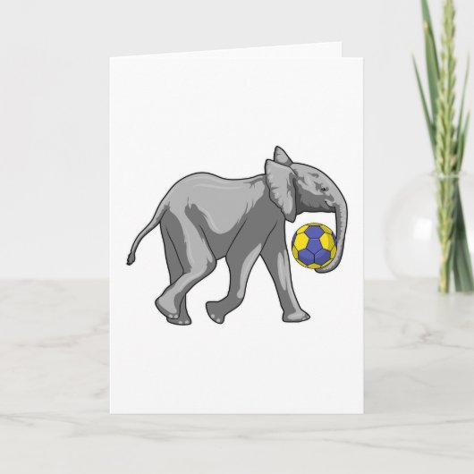 Elefant beim Handball-Sport Karte (Vorderseite)