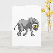 Elefant beim Handball-Sport Karte (Gelbe Blume)