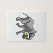 Elefant beim Handball-Sport Puzzle (Horizontal)