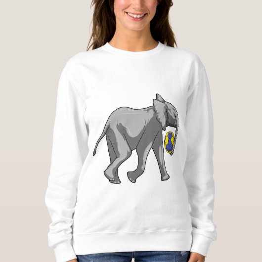 Elefant beim Handball-Sport Sweatshirt (Vorderseite)
