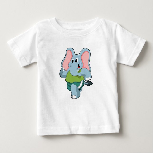 Elefant beim Laufen Baby T-shirt (Vorderseite)