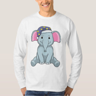Elefant beim Schlafen mit Nachtkappe T-Shirt