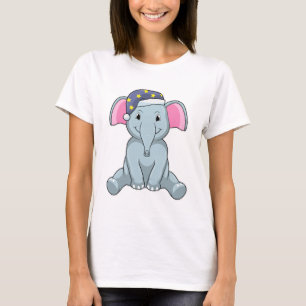 Elefant beim Schlafen mit Nachtkappe T-Shirt