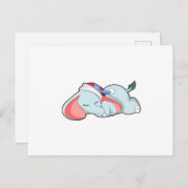 Elefant beim Schlafen mit Schlafmütze Postkarte (Vorne/Hinten)