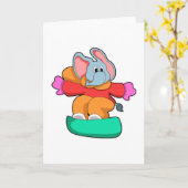 Elefant beim Snowboarden mit Snowboard Karte (Gelbe Blume)