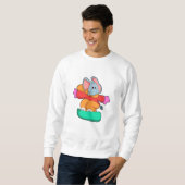 Elefant beim Snowboarden mit Snowboard Sweatshirt (Vorne ganz)